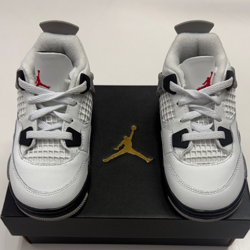 Nike Kids White and Black Sneakers with Red Accents